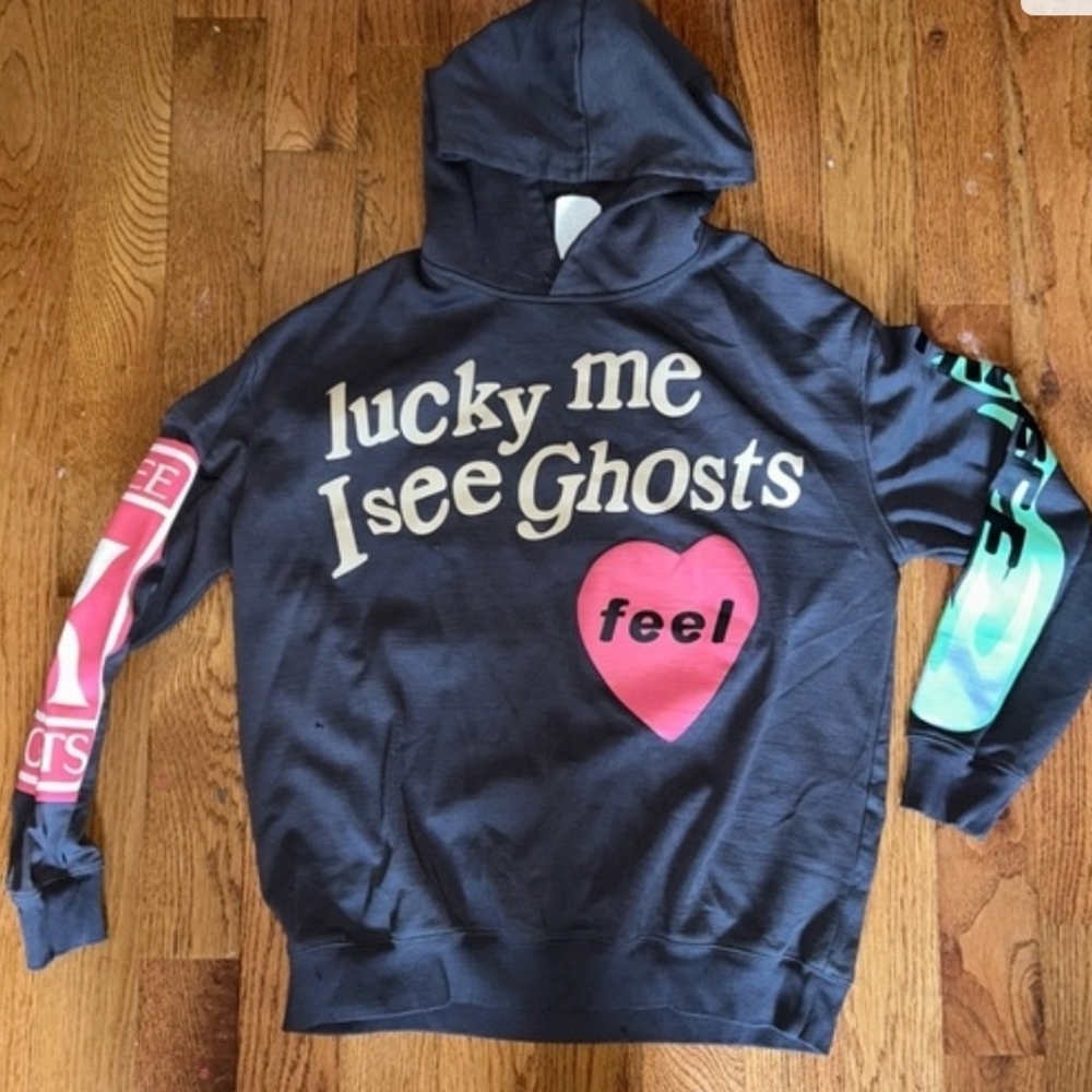 Graphic Hoodie with Bold Text and Heart Design
